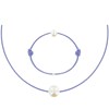 Set Collier et Bracelet Lien La Perle Blanche des Poulettes - Colors - Violet - vue V1