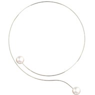Collier Ras de Cou Argent 2 Perles de Culture 11 mm - Classics