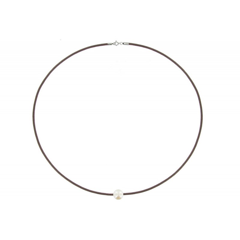 Collier La Perle Blanche des Poulettes - Classics - Marron clair