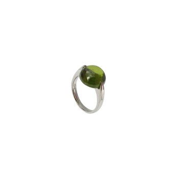 Bague Argent 925 Demi Lune Zirconium Olive