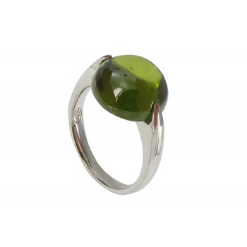 Bague Argent 925 Demi Lune Zirconium Olive