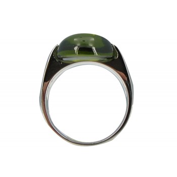 Bague Argent 925 Demi Lune Zirconium Olive
