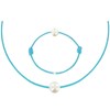 Set Collier et Bracelet Lien La Perle Blanche des Poulettes - Colors - Turquoise - vue V1