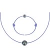 Set Collier et Bracelet Lien La Perle Noire des Poulettes - Colors - Violet - vue V1