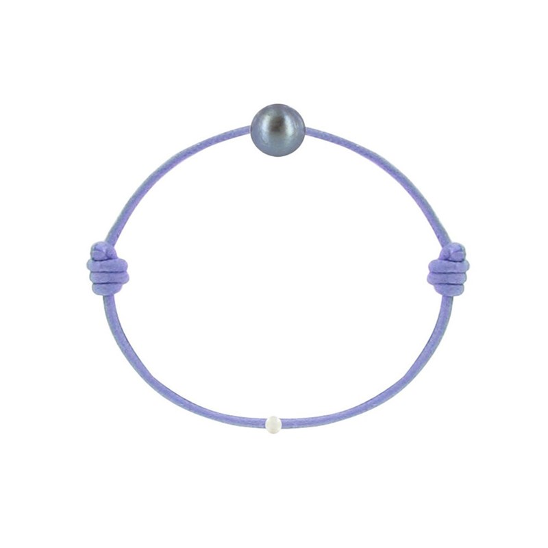 Set Collier et Bracelet Lien La Perle Noire des Poulettes - Colors - Violet - vue 2