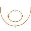 Set Collier et Bracelet Lien La Perle Blanche des Poulettes - Colors - Orange - vue V1
