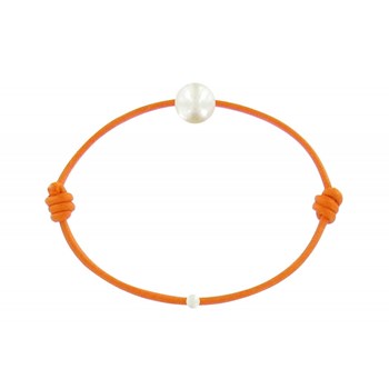 Set Collier et Bracelet Lien La Perle Blanche des Poulettes - Colors - Orange