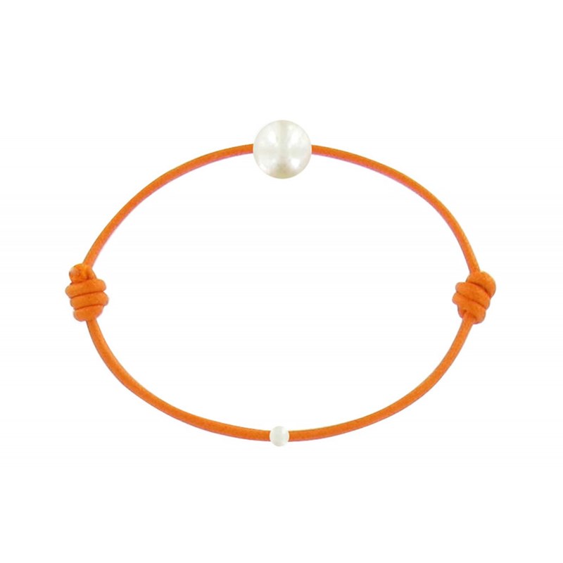 Set Collier et Bracelet Lien La Perle Blanche des Poulettes - Colors - Orange - vue 2