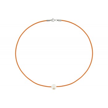 Set Collier et Bracelet Lien La Perle Blanche des Poulettes - Colors - Orange