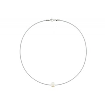 Set Collier et Bracelet Lien La Perle Blanche des Poulettes - Classics - Gris clair