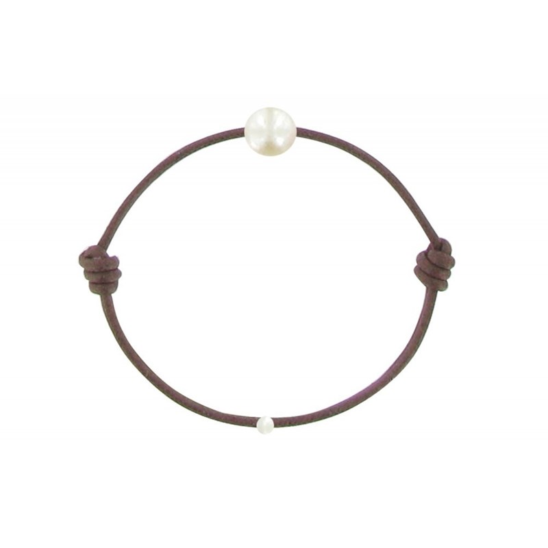 Set Collier et Bracelet Lien La Perle Blanche des Poulettes - Classics - Marron clair - vue 2