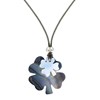 Collier Deux Trèfles Porte Bonheur Nacre Lien Gris - Classics - Gris - vue V1