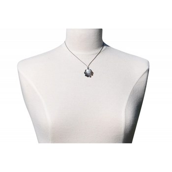 Collier Deux Trèfles Porte Bonheur Nacre Lien Gris - Classics - Gris