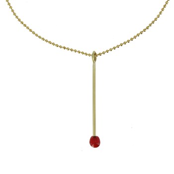 Brass Match Necklace - Classics - Red