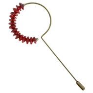 Broche Laiton Anneau et Petits Disques de Verre