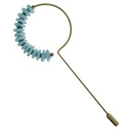 Broche Laiton Anneau et Petits Disques de Verre