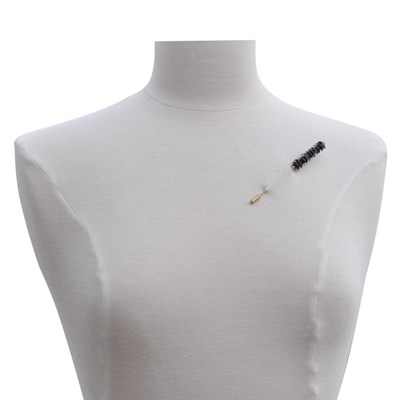 Broche Laiton et Petits Disques de Verre - vue V2