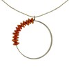 Collier Laiton Anneau et Petits Disques de Verre - Classics - Orange - vue V1