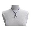 Collier Lien en Suédine Pendentif Deux Anneaux Plaqué Argent - Classics - Bleu Navy - vue V2
