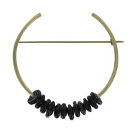 Broche Laiton Ronde et Petits Disques de Verre