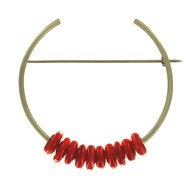 Broche Laiton Ronde et Petits Disques de Verre