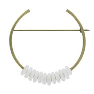 Broche Laiton Ronde et Petits Disques de Verre