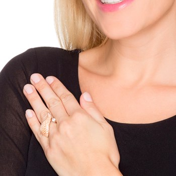 Bague Argent Aile D'ange Rose