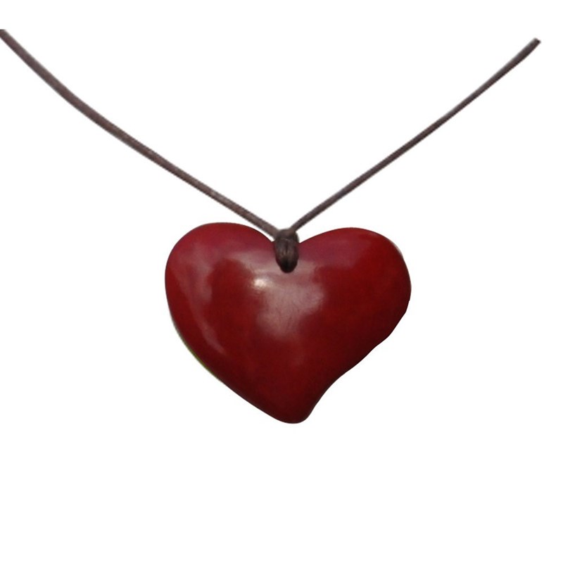 Collier Coeur en Tagua - Classics - Rouge