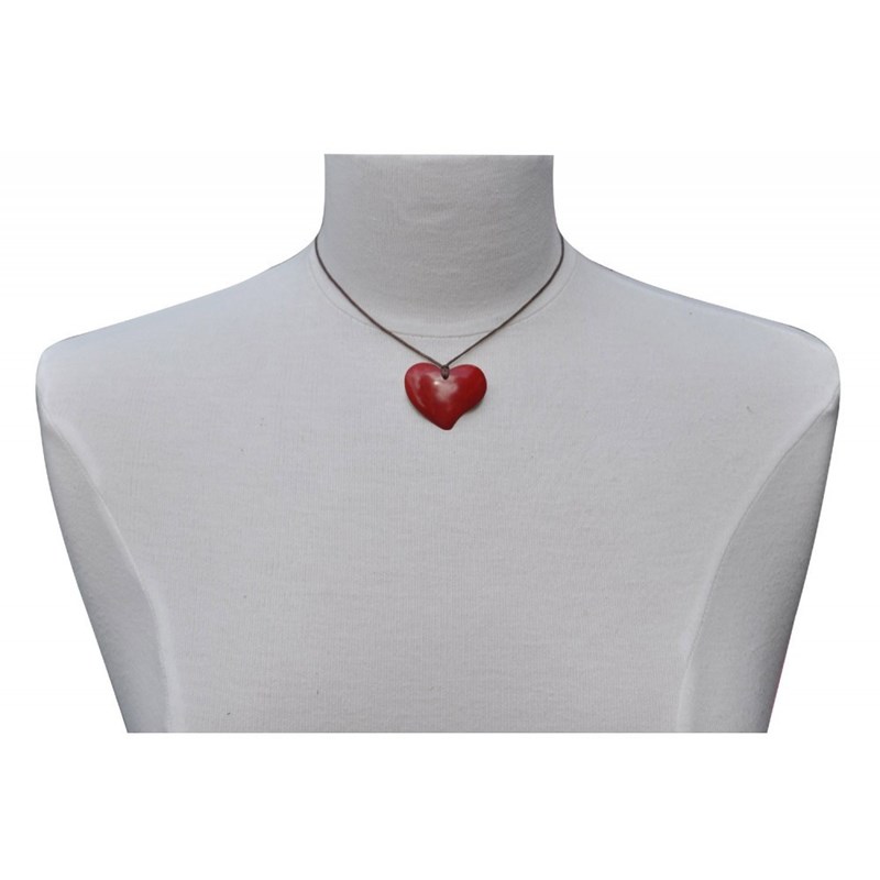 Collier Coeur en Tagua - Classics - Rouge - vue 2