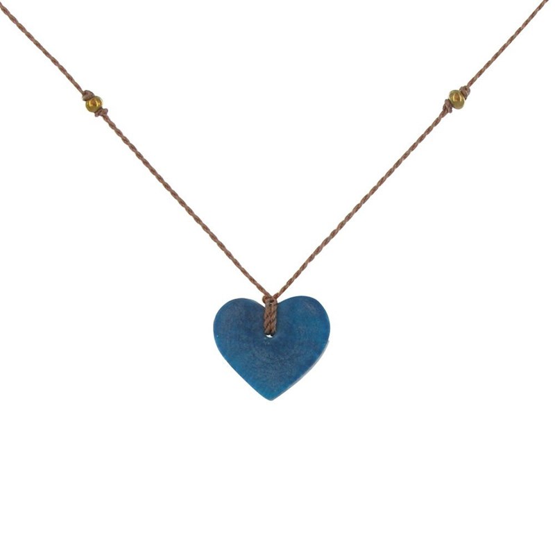 Collier Petit Coeur en Tagua - Classics - Turquoise