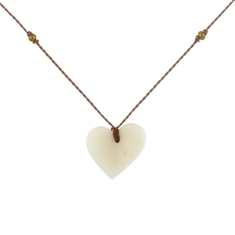 Collier Petit Coeur en Tagua - Classics - Blanc