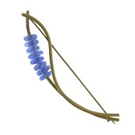 Broche Laiton Vague et Petits Disques de Verre