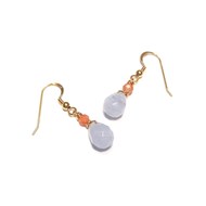 Boucles d'oreille Calcédoine et Pierre de Lune