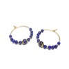 Boucles D'Oreilles Créoles en Lapis-Lazuli et Argent 925 Doré - vue V1