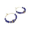 Boucles D'Oreilles Créoles en Lapis-Lazuli et Argent 925 Doré - vue V3