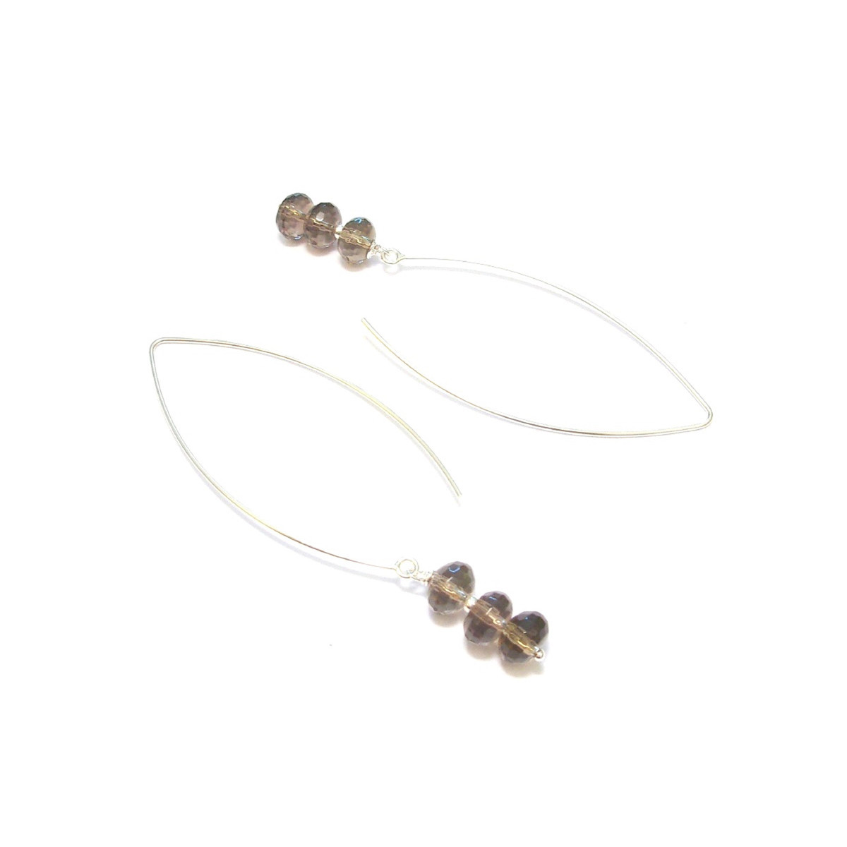 Boucles d'Oreille Quartz Fumé - vue 2