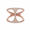 Bague Ronde Double Anneaux Rose - vue V1