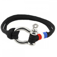 Bracelet fermoir manille lyre, noir France