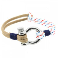 Bracelet Babord, cordage nautique fermoir manille lyre