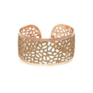 Bracelet manchette argent dentelle scintillant rose