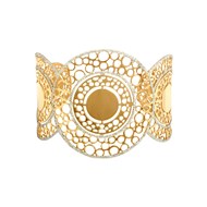 Bracelet manchette argent filigrane scintillant doré
