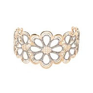 Bracelet manchette dahlia scintillant doré