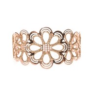 Bracelet manchette dahlia scintillant rose
