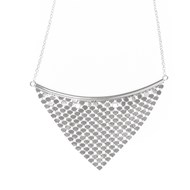 Collier argent cotte de maille d'autrefois rhodié
