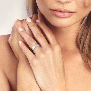 STELLA - Bague Simple - Pure Ceramic blanche et acier