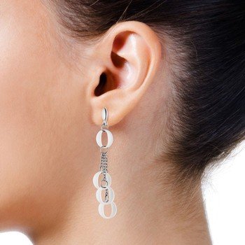STELLA - Boucles d'Oreilles Pendantes - Céramique blanche