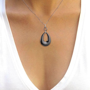 STELLA - Collier - Motif Pure Ceramic Noir & Chaine forçat acier