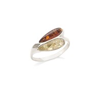 Bague argent 925 Ambre veritable de la mer Baltique