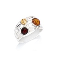 Bague  argent ambre