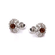 Boucle d'oreille argent 925 Ambre veritable de la mer Baltique